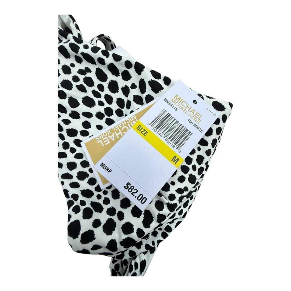 Michael Kors Women’s Medium Tie Back Bikini Top - Spot Black & White NWT - Picture 7 of 12